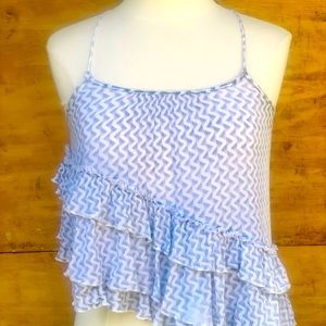 hippie laundry Asymmetrical Tiered Ruffle Tank Top